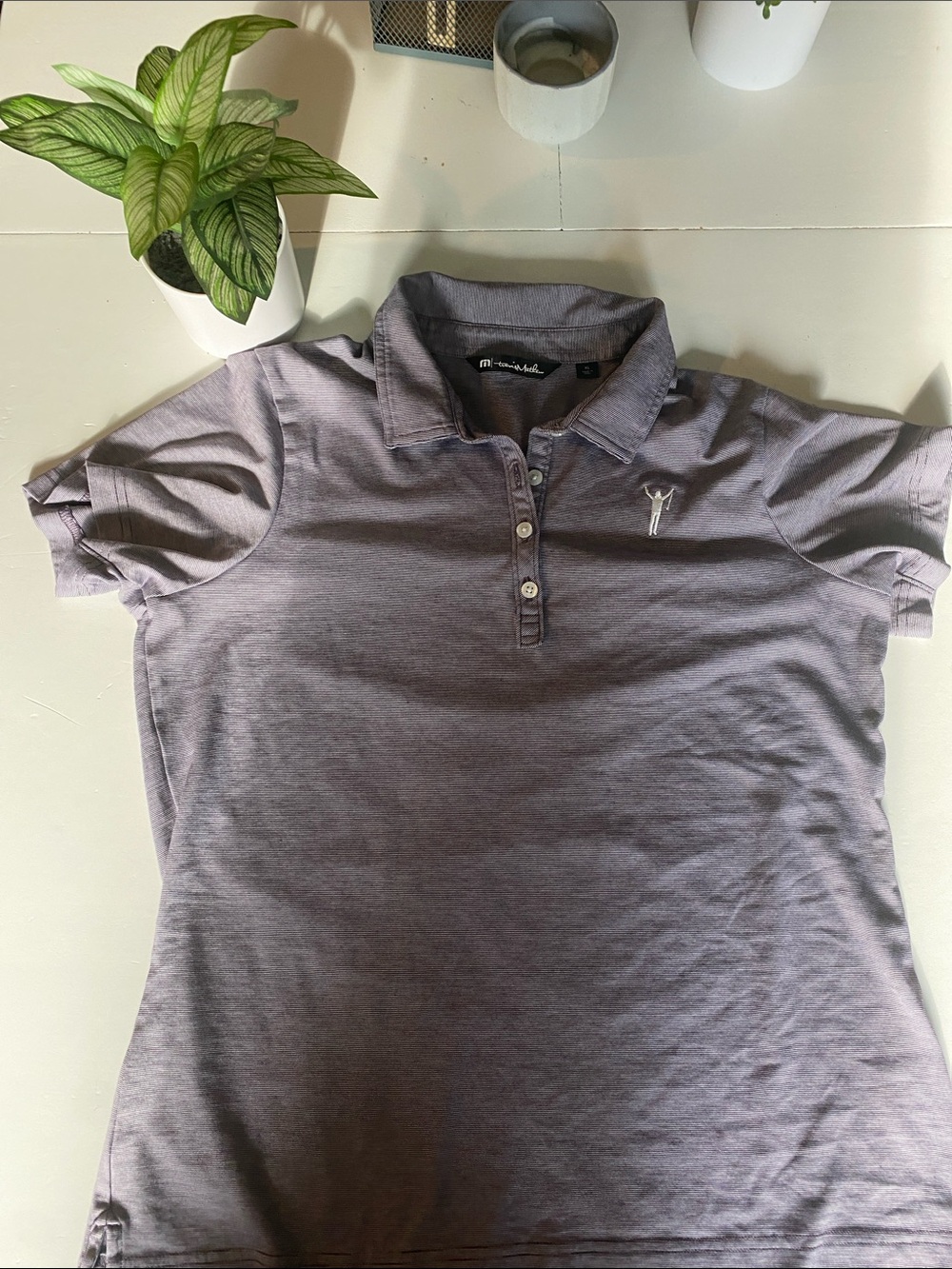 Travis Mathew Lavender Button-Down Polo